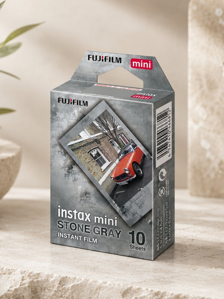 Instax Mini Film Stone Gray Film - 10 Sheets Per Pack