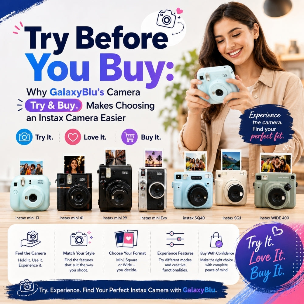 Try Before You Buy: Why GalaxyBlu’s Camera Try & Buy Makes Choosing an Instax Camera Easier