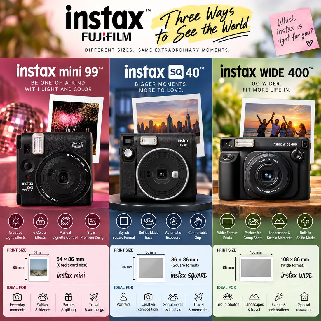 Instax Mini vs Square vs Wide: Which Instant Camera Format Is Right for You?