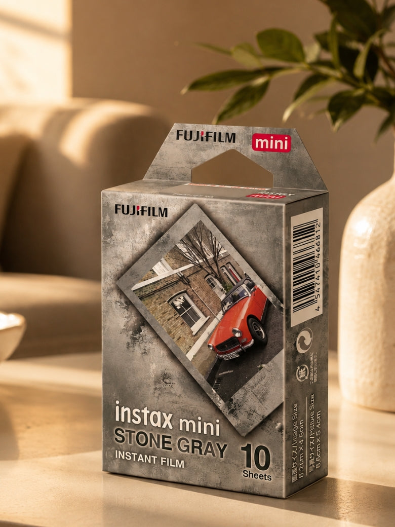 Instax Mini Film Stone Gray Film - 10 Sheets Per Pack