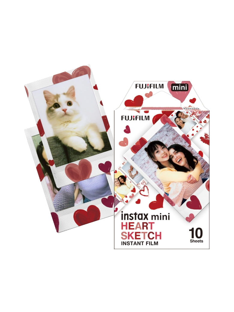 Instax Mini Heart Sketch Film - 10 Sheets Per Pack