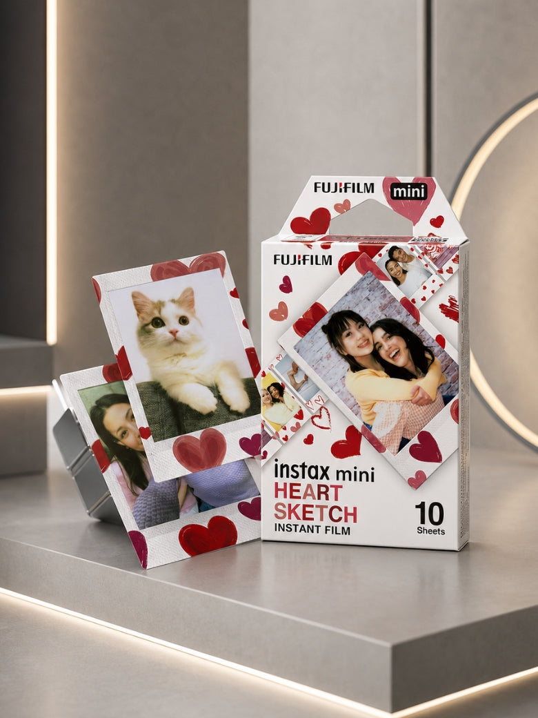 Instax Mini Heart Sketch Film - 10 Sheets Per Pack