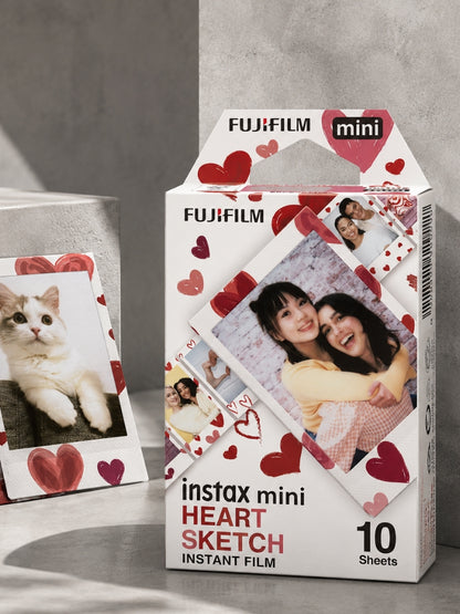 Instax Mini Heart Sketch Film - 10 Sheets Per Pack