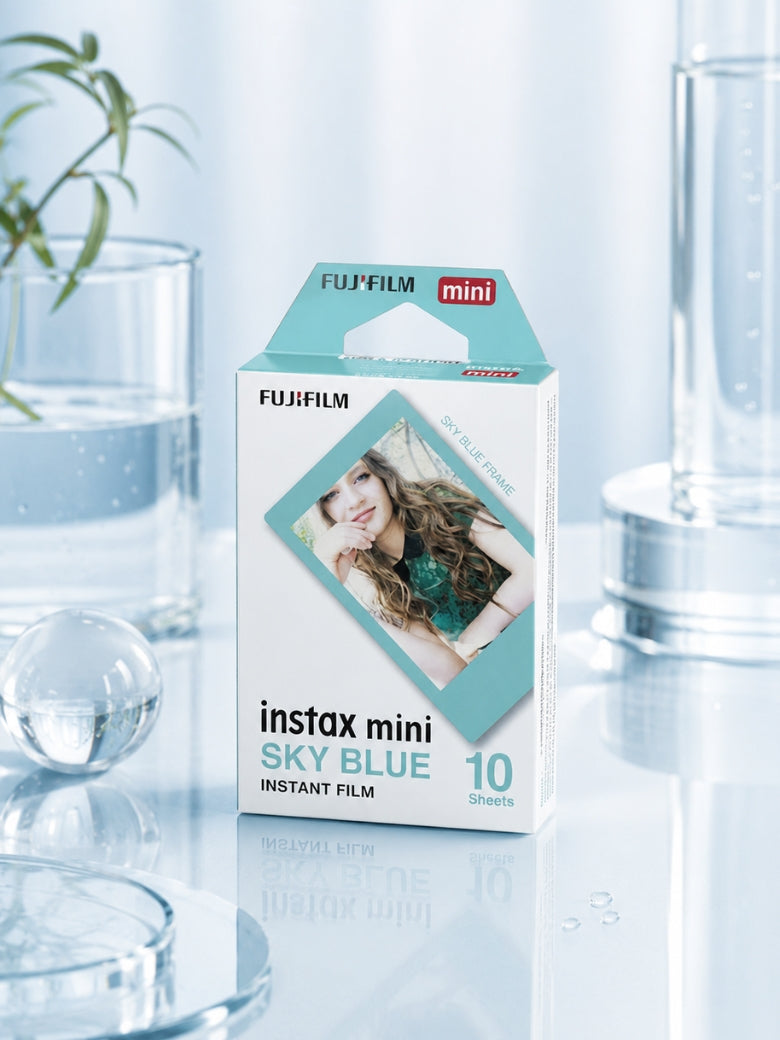 Instax Mini Designer Film - Sky Blue Frame - 10 Sheets Per Pack