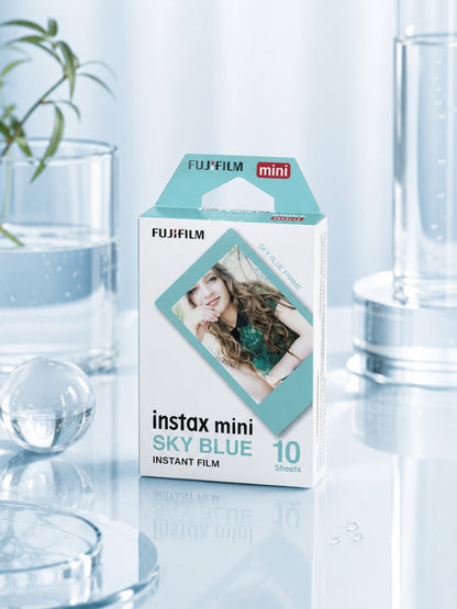 Instax Mini Designer Film - Sky Blue Frame - 10 Sheets Per Pack