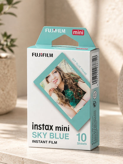 Instax Mini Designer Film - Sky Blue Frame - 10 Sheets Per Pack