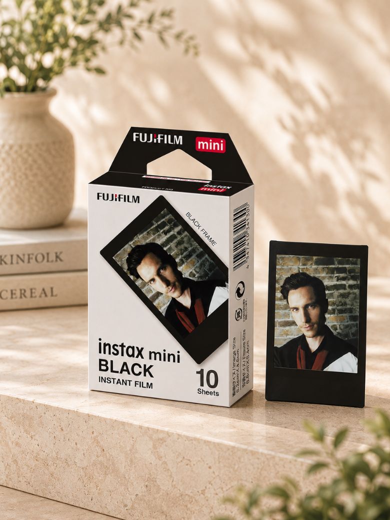 Instax Mini Designer Film - Black Frame - 10 Sheets Per Pack