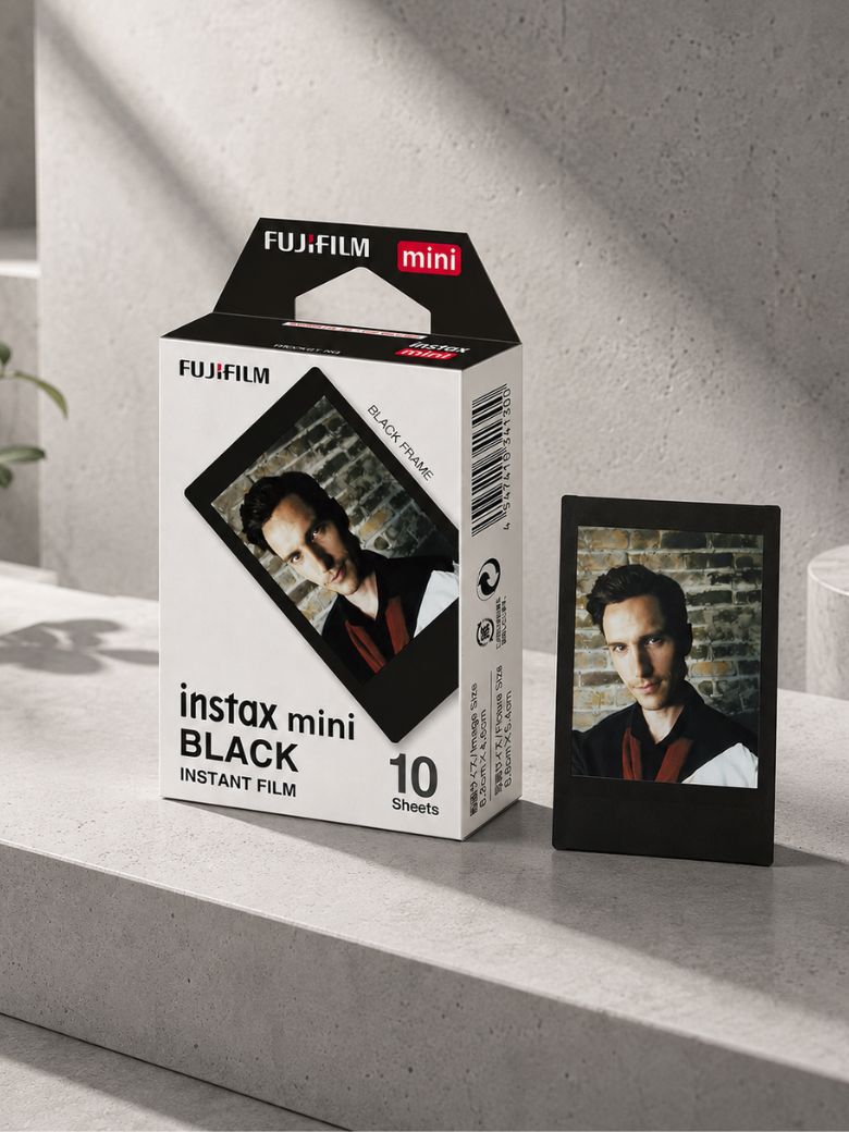 Instax Mini Designer Film - Black Frame - 10 Sheets Per Pack