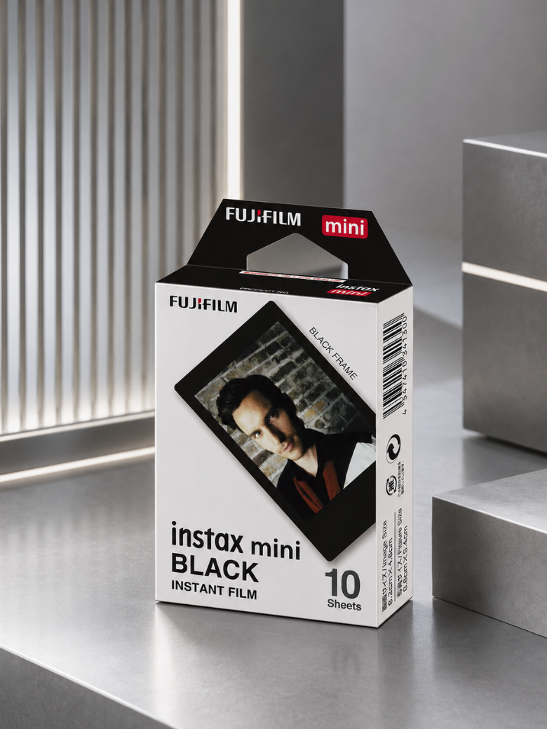 Instax Mini Designer Film - Black Frame - 10 Sheets Per Pack