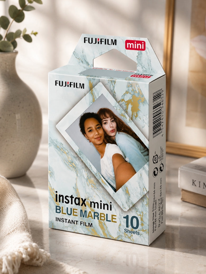 Instax Mini Blue Marble Film - 10 Sheets Per Pack