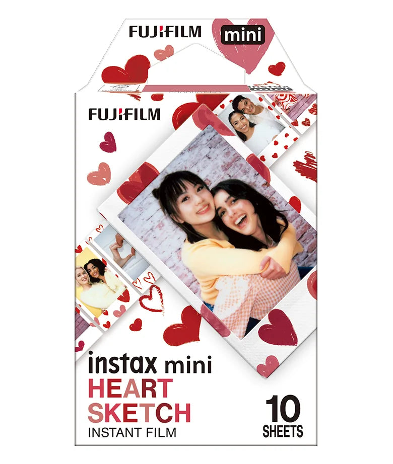 Instax Mini Heart Sketch Film - 10 Sheets Per Pack