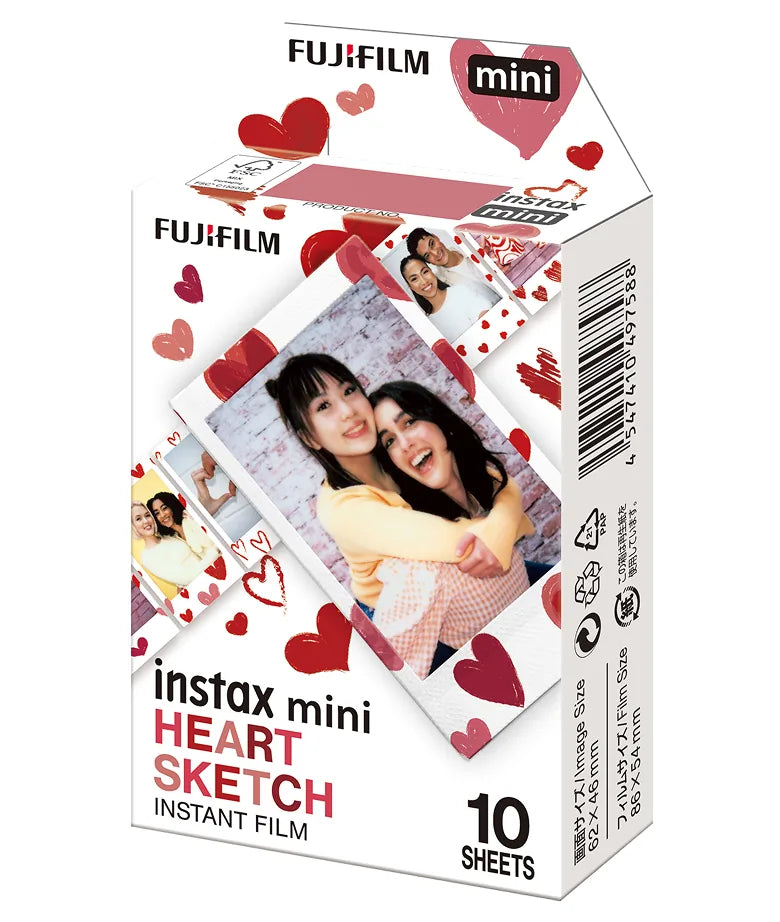Instax Mini Heart Sketch Film - 10 Sheets Per Pack